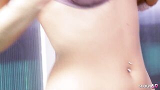 Leila Bee, Linsey Dawn Mckenzie & Tammie Lee in lingerie & stockings have a wild threesome with dildo