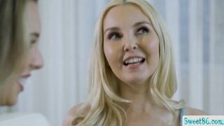 Aaliyah Love & Millie Morgan engage in steamy lesbian pussy licking and fingering action