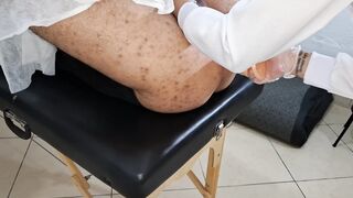 Watch as Gabi and Victor seduce each other with strap-ons and ass play, while patient gets his ass drilled by a lesbian urologist