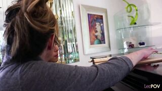 Daisy Leon & Maple Lee strip down and eat each other's pussies before licking each other's huge natural tits