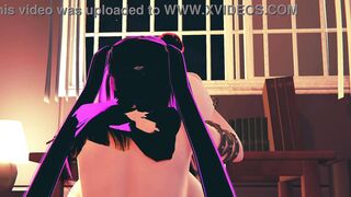 Hot hotel employee gets double-stuffed in animated hentai with squirting action!