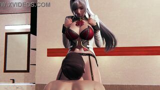 Hot hotel employee gets double-stuffed in animated hentai with squirting action!