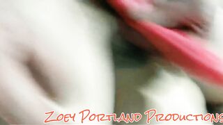 Zoey Portland moans loud while getting her pink pussy filled with cock and toy