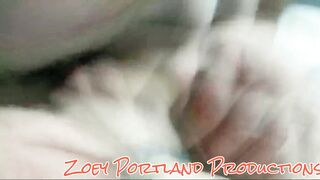 Zoey Portland moans loud while getting her pink pussy filled with cock and toy