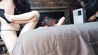 Stepdad can't resist stepdaughters' wet lesbian oral skills