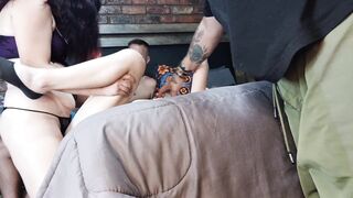 Stepdad can't resist stepdaughters' wet lesbian oral skills