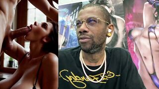 Watch this curvy MILF deepthroat a huge cock and get her face drenched in cum