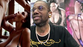 Watch this curvy MILF deepthroat a huge cock and get her face drenched in cum