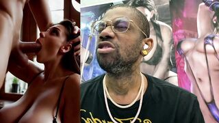 Watch this curvy MILF deepthroat a huge cock and get her face drenched in cum