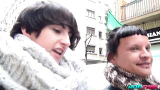 Watch Evita De Luna, Jenny Up Destroy & Conrad Son get their tight assholes destroyed by a strap-on in a hot lesbian threesome