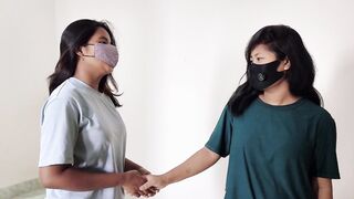 Hotwife Betty69 and her bhabhi share a romantic lingerie-clad shower