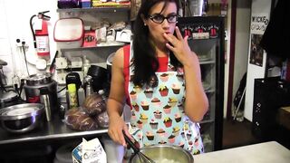 Alani Pi and Penny Barber get down and dirty in the kitchen, kissing, pussy licking & rough lesbian sex - 1 image