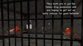 Kinky prison lesbians pee and cunnilly with strap-on in the toilet