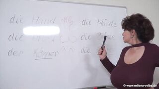 Milena Velba and Hitomi Tanaka indulge in a steamy classroom lesbian session with big tits bouncing