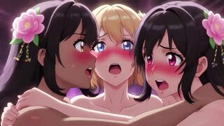 Private party turns into steamy threesome with anime demon girl, electro blues, and busty babes - 14 image
