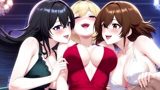 Private party turns into steamy threesome with anime demon girl, electro blues, and busty babes - 15 image