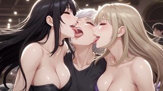 Private party turns into steamy threesome with anime demon girl, electro blues, and busty babes - 5 image