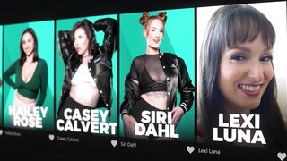 Petite brunette and blonde lesbians lose bet and indulge in steamy pussy licking and massage