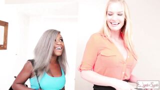 Harmonie Marquise & Rachael Cavalli in a steamy lesbian sex tape!