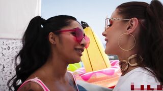 Yasmina Khan & Sybil Kailena: Insatiable Lesbian Dommes Bounce on BBCs & Squirt! - 1 image