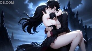 Dark BDSM Hentai Fantasy Ecchi: Part 1: Sexy outfit-clad Goths indulge in BDSM with demon girl