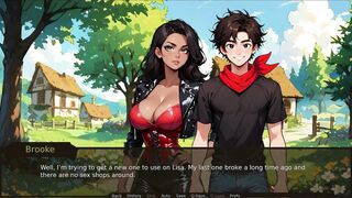 Big-titted Lesbians from Taboo Hentai Game go wild with their huge cocks in the open air