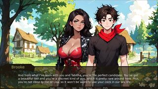 Big-titted Lesbians from Taboo Hentai Game go wild with their huge cocks in the open air