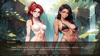 Big-titted Lesbians from Taboo Hentai Game go wild with their huge cocks in the open air - 13 image