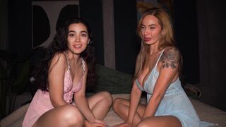 Husband watches as busty blonde friend Pax and Anai Loves scissor and suck his big dick in POV - 2 image