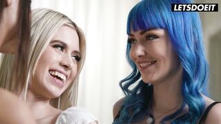 Jewelz Blu & Eliza Ibarra go wild with blonde-haired cutie in lesbian threesome
