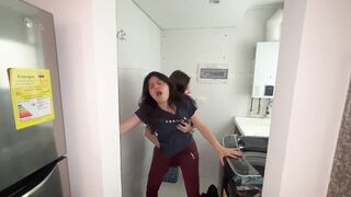 Chanel humiliates her lesbian friend with tongue kisses and pussy play