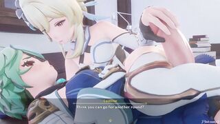 PinkSama and Genshin Impact Sucrose & Lumine in A Night In Mondstadt Part 1 - PinkSama - Animation Hentai - 15 image