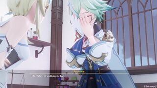 PinkSama and Genshin Impact Sucrose & Lumine in A Night In Mondstadt Part 1 - PinkSama - Animation Hentai