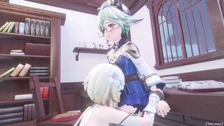 PinkSama and Genshin Impact Sucrose & Lumine in A Night In Mondstadt Part 1 - PinkSama - Animation Hentai