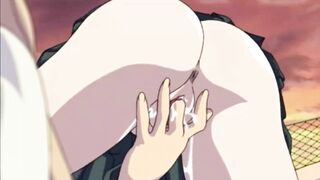 Yuri & her lesbian friend get kinky with pussy licking and kissing in a hentai compilation