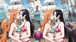 Watch these steamy anime hentai babes kiss and suck each other's huge cocks in 3D!
