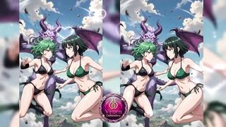 Watch these steamy anime hentai babes kiss and suck each other's huge cocks in 3D!