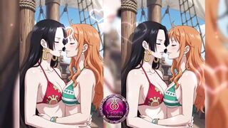 Watch these steamy anime hentai babes kiss and suck each other's huge cocks in 3D!