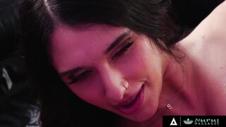 Aria Sloane and Lexi Lore get their tight pussies licked before wild threesome with foot fetish & cowgirl action - 9 image