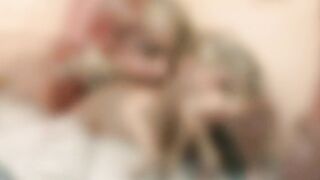 Horny blond lesbians kissing and dildo fuck on couch - 13 image